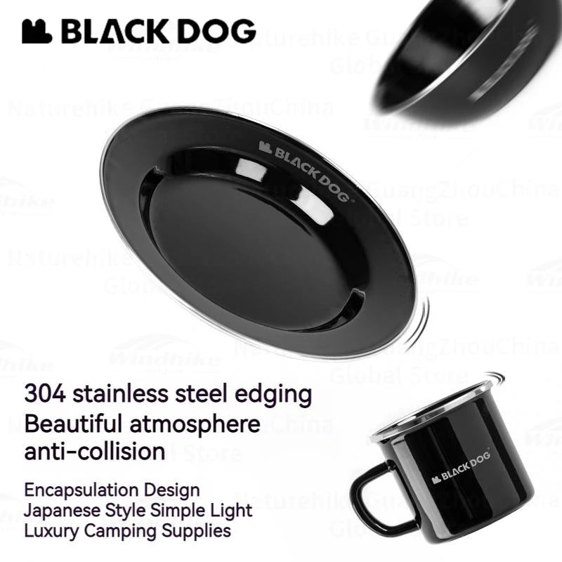 BLACK DOG Thickened Enamel Tableware