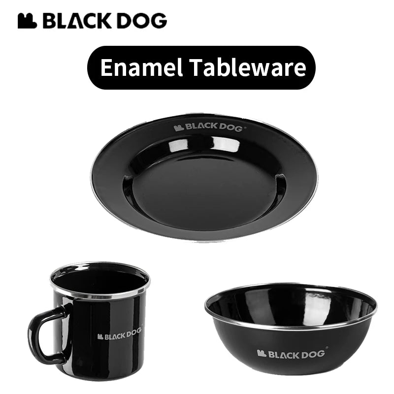 BLACK DOG Thickened Enamel Tableware