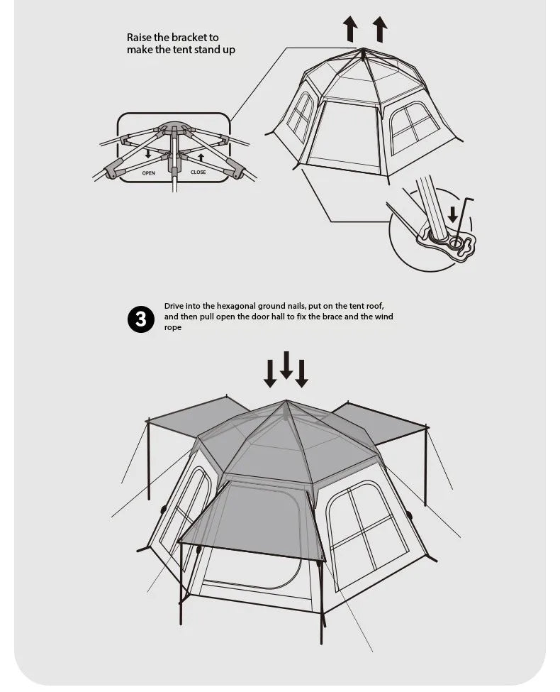 BLACK DOG Three Second One Bedroom Tent