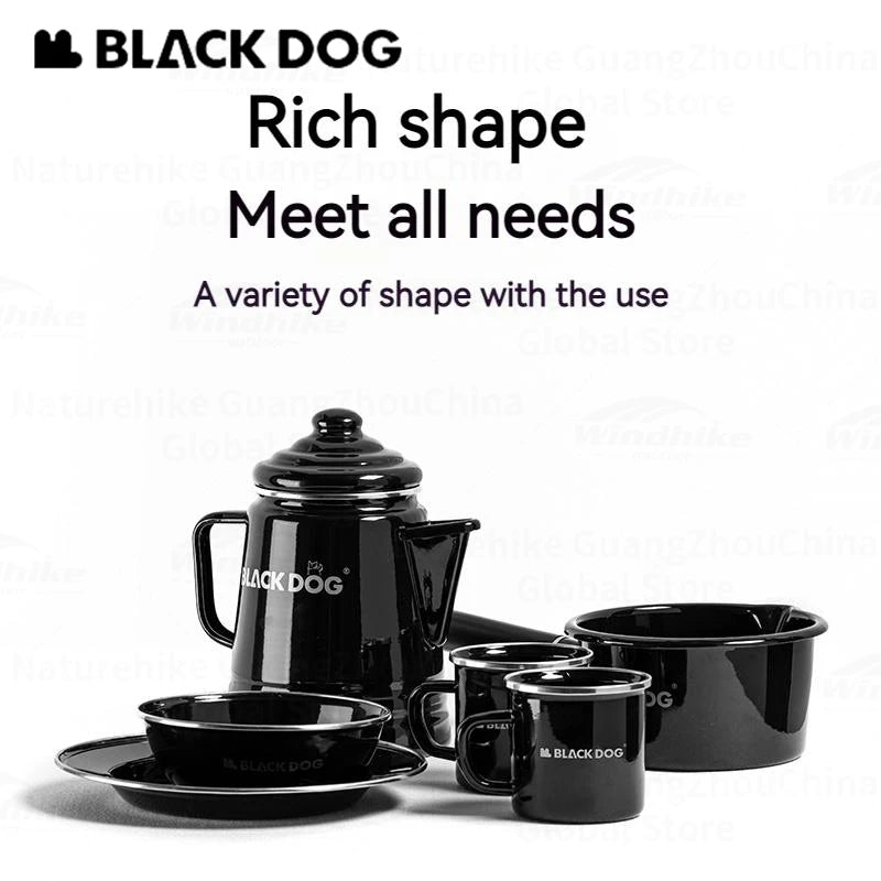 BLACK DOG Thickened Enamel Tableware